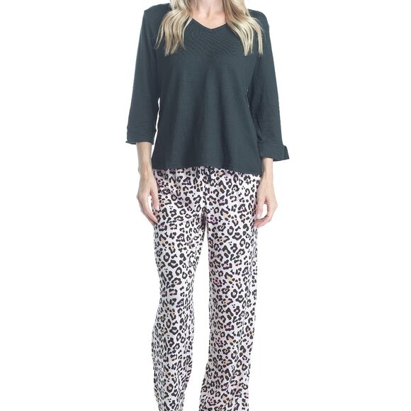Butter Knit Sleep Set 3/4 Sleeve V-Neck Lounge Pajamas Cozy Chic